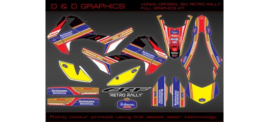 Honda CRF250L CRF250SM 'Retro Rally'  Full Graphics Kit