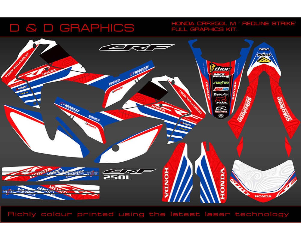 CRF250L CRF250M "Redline Strike" Full Graphics kit