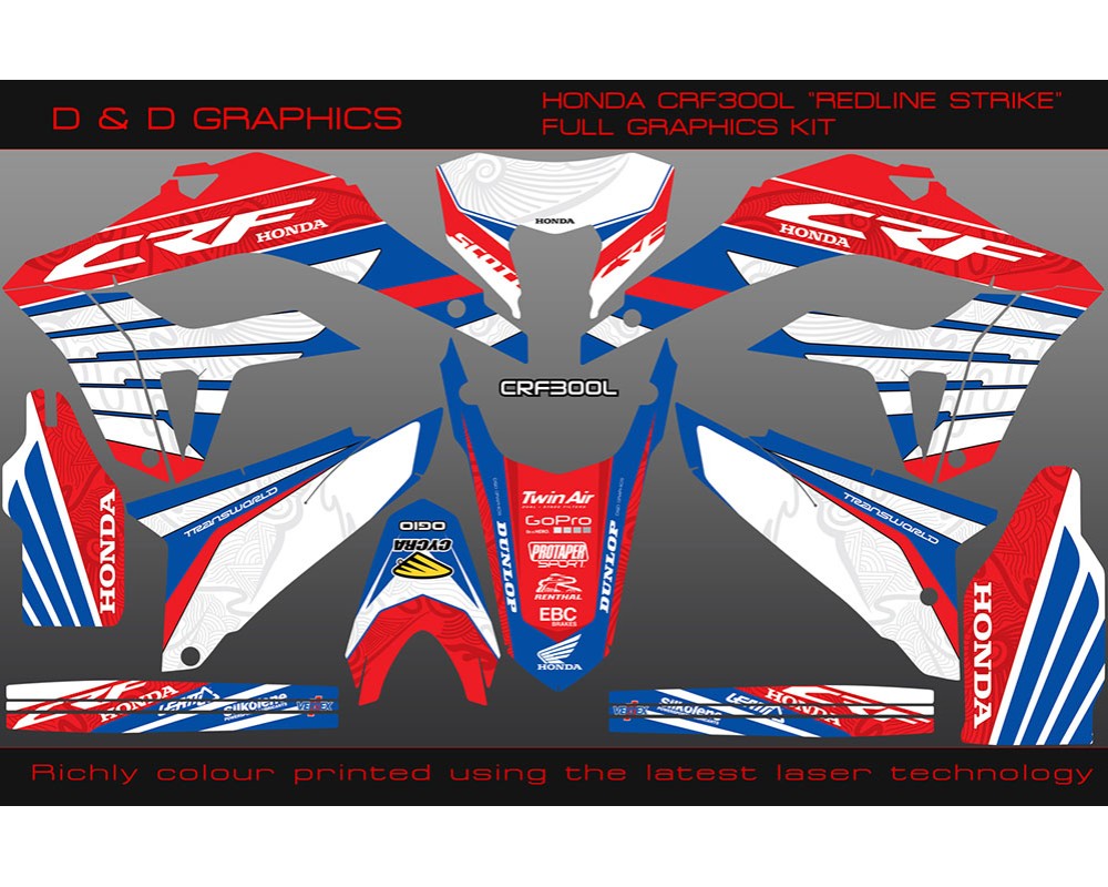Honda CRF300L "redline strike"   full Graphics kit