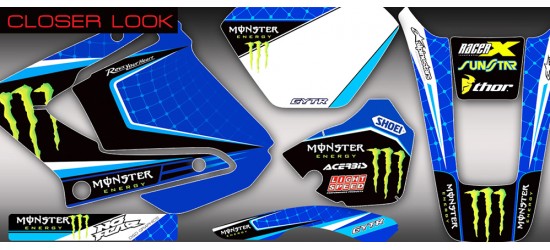 Yamaha DT125RE / X  Lanza  " Monster " Full Graphic Kit blue