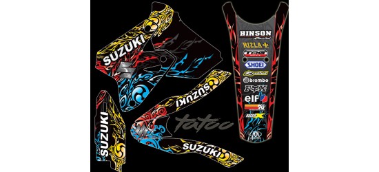 Suzuki DRZ400Sm "Tatoo" Full Graphics Kit Black