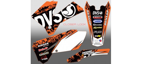 KTM EXC 125/200/250/300/400/450/525 "DVS Racing" Full Graphic Kit 2005-2007 