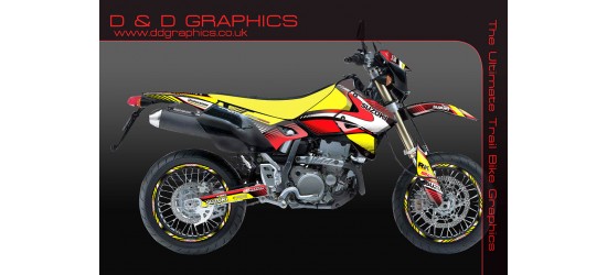 Suzuki DRZ400SM, DRZ400S DRZ400E " LIGHTING  " Full Graphics kit Black