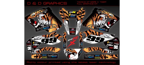 Yamaha DT125RE / X Lanza "Tiger " Full Graphic Kit Black