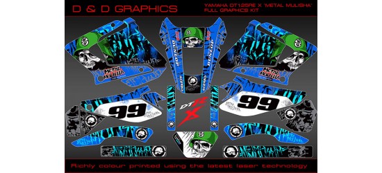 Yamaha DT125RE / X Lanza "metal mulisha " Full Graphic Kit Blue