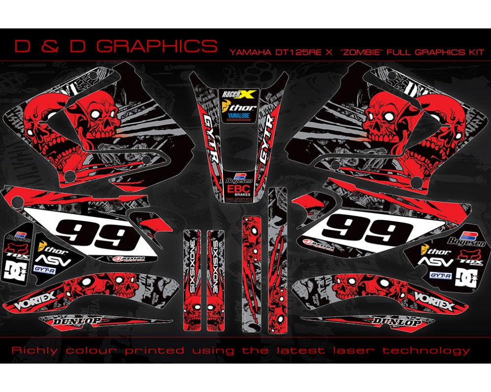 thumbnail interactive-video image 1 of Yamaha DT125RE / DT125X OEM Style Tank Decal Stickers – Blue Fairing Pair, Genuine Yamaha OE 1 of 2