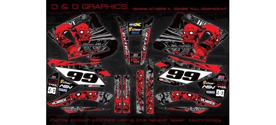 Yamaha DT125RE / X  Lanza  " Zombie" Full Graphic Kit Black