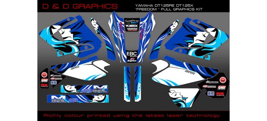 Yamaha DT125RE / X  Lanza   "Freedom" Full Graphic Kit blue