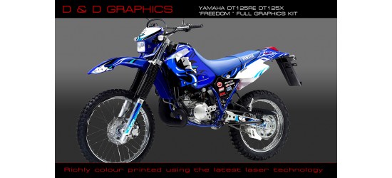 Yamaha DT125RE / X  Lanza   "Freedom" Full Graphic Kit blue