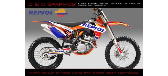 KTM EXC 125 / 200 / 250 / 300 / 350 / 450 / 500 (2013-2016) Repsol full graphics kit
