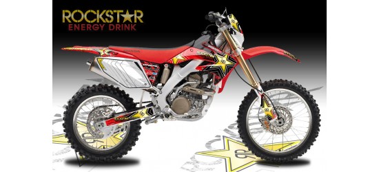 Honda CRF205X "Rock Star " Full Graphics Kit Red 2004-2009