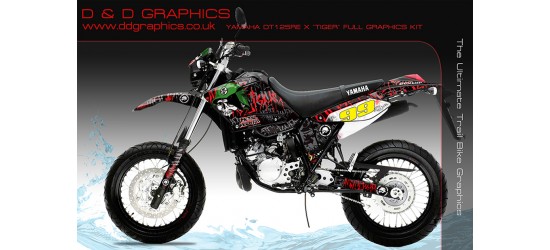 Yamaha DT125RE / X Lanza "metal mulisha " Full Graphic Kit Black