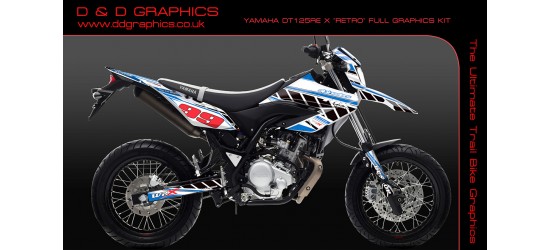 Yamaha WR125X WR125R "Retro" Graphics Kit White