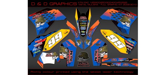 KTM EXC 125/200/250/300/400/450/525 "Metal Mulisha "  Full Graphic Kit 2008-2010