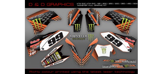 KTM EXC 125/200/250/300/400/450/525 "Monster "  Full Graphic Kit 2008-2010