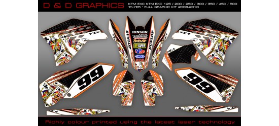 KTM EXC 125/200/250/300/400/450/525 "Player "  Full Graphic Kit 2008-2010