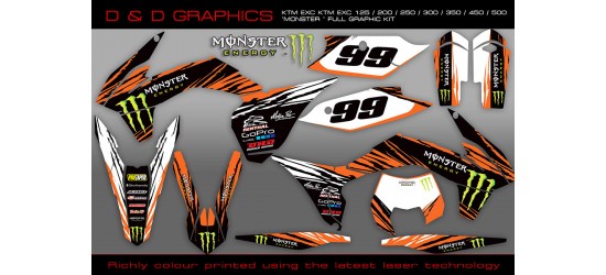 KTM EXC 125 / 200 / 250 / 300 / 350 / 450 / 500 (2013-2016) Monster full graphics kit