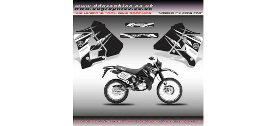 DT125R / 200R "Yamaha MX 08 Pro" Tank Graphic Kit "black".