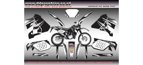 DT125R / 200R "Yamaha MX 08 Pro" Full Graphic Kit " Black".