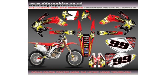 Honda CRF205X "Rock Star " Full Graphics Kit Red 2004-2009