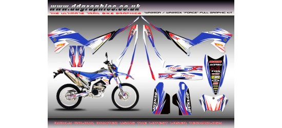 Yamaha WR250X WR250R "Force" Full Graphics Kit Blue