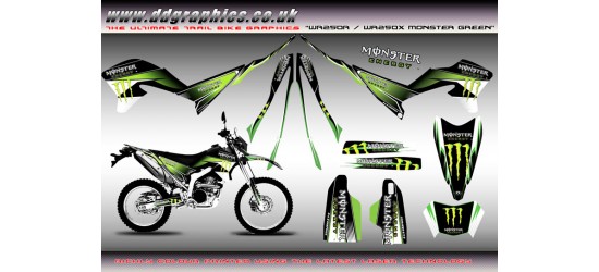 Yamaha WR250X WR250R " Monster " Full Graphics Kit Green "