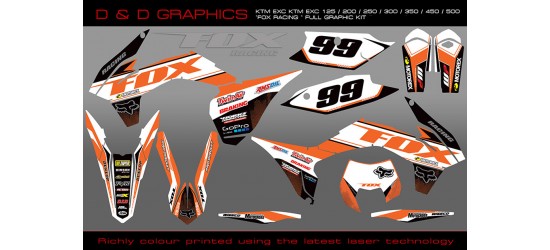 KTM EXC 125 / 200 / 250 / 300 / 350 / 450 / 500 (2013-2016) Fox Racing graphics kit