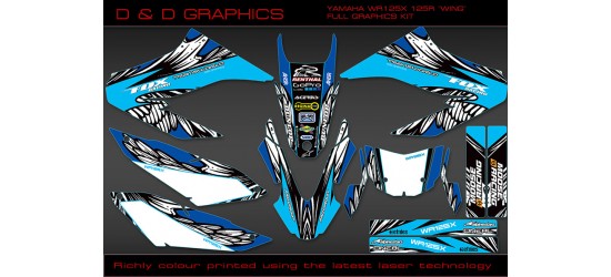 Yamaha WR125 wr125x  "Wing" Full Graphics Kit Blue