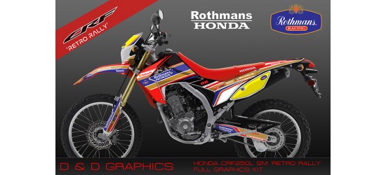 Honda CRF250L CRF250SM 'Retro Rally'  Full Graphics Kit