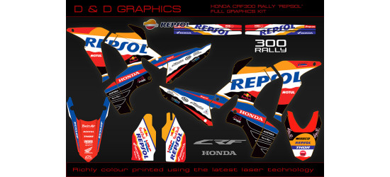 Honda CRF300 Rally Repsol Full Graphics kit Honda CRF300 Rally Repsol Full Graphics kit