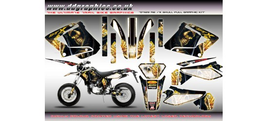 Yamaha DT125RE / X " Skull" Full Graphic Kit for Black DT