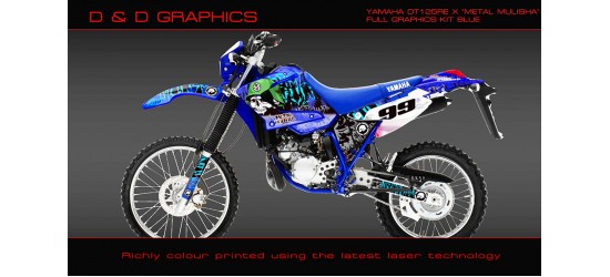 Yamaha DT125RE / X Lanza "metal mulisha " Full Graphic Kit Blue