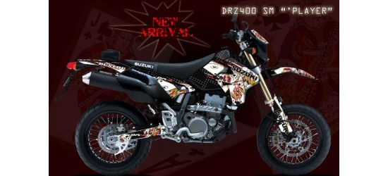 Suzuki DRZ400Sm "Player" Full Graphics Kit Black