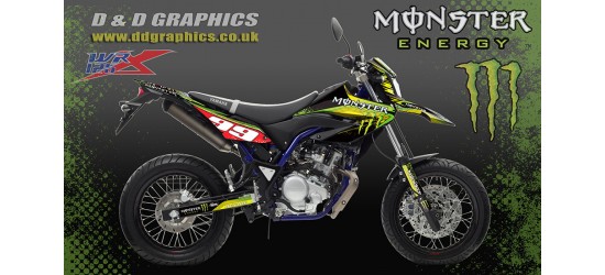 Yamaha WR125R WR125x  Monster Graphics kit Black 