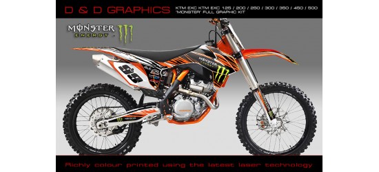 KTM EXC 125 / 200 / 250 / 300 / 350 / 450 / 500 (2013-2016) Monster full graphics kit