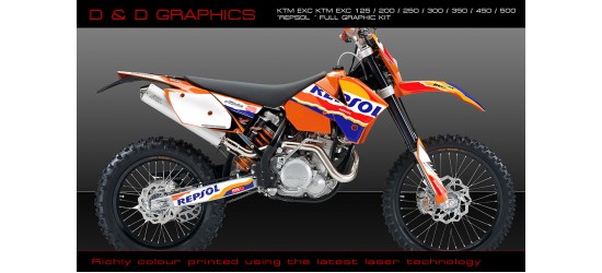 KTM EXC 125/200/250/300/400/450/525 "Repsol" Full Graphic Kit 2005-2007 