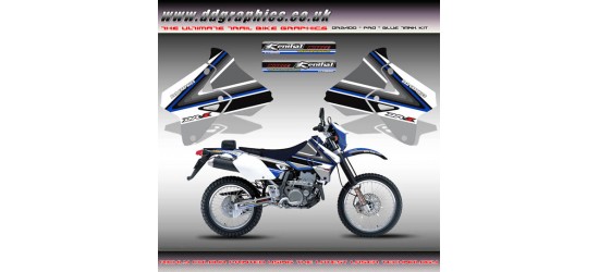 Suzuki DRZ400 "PRO" Tank Graphics Kit Blue .