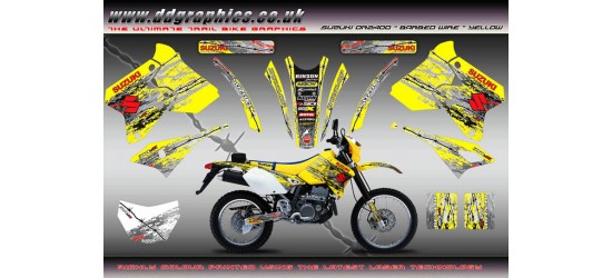 Suzuki DRZ400 "Barbed Wire" Full Graphic Kit Yellow