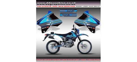 Suzuki DRZ400 "Laser" Blue Tank Graphics Kit Blue .