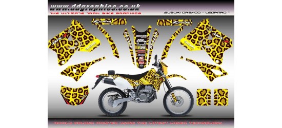 Suzuki DRZ400 "leopard " Yellow Full Graphics Kit.