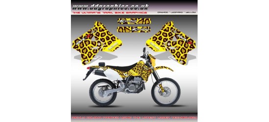 Suzuki DRZ400 " leopard " Tank Graphics Kit  Yellow.