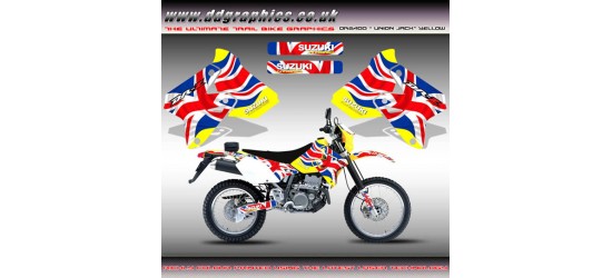 Suzuki DRZ400 "Union Jack" Tank Graphics Kit Yellow