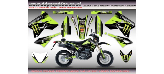 Suzuki DRZ400Sm "Monster" Full Graphics Kit Green