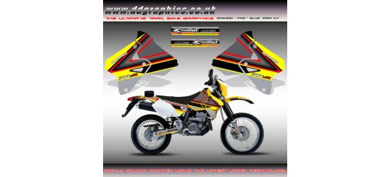 Suzuki DRZ400 "PRO" Yellow Tank Graphics Kit  .