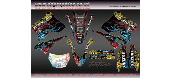 Suzuki DRZ400Sm "Tatoo" Full Graphics Kit Black