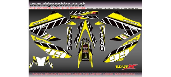 Yamaha WR125r wr125x  retro Graphics kit yellow 