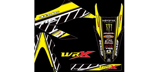 Yamaha WR125r wr125x  retro Graphics kit yellow 