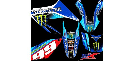 Yamaha WR125R wr125x Monster Graphics kit Blue