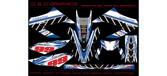 Yamaha WR125X WR125R "Retro" Graphics Kit White