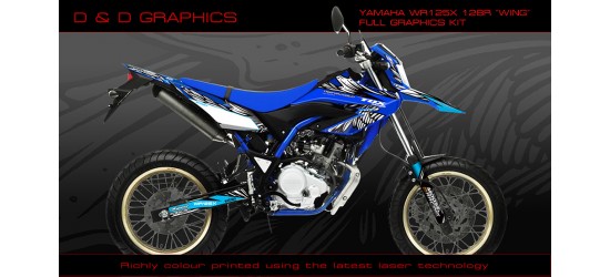 Yamaha WR125 wr125x  "Wing" Full Graphics Kit Blue